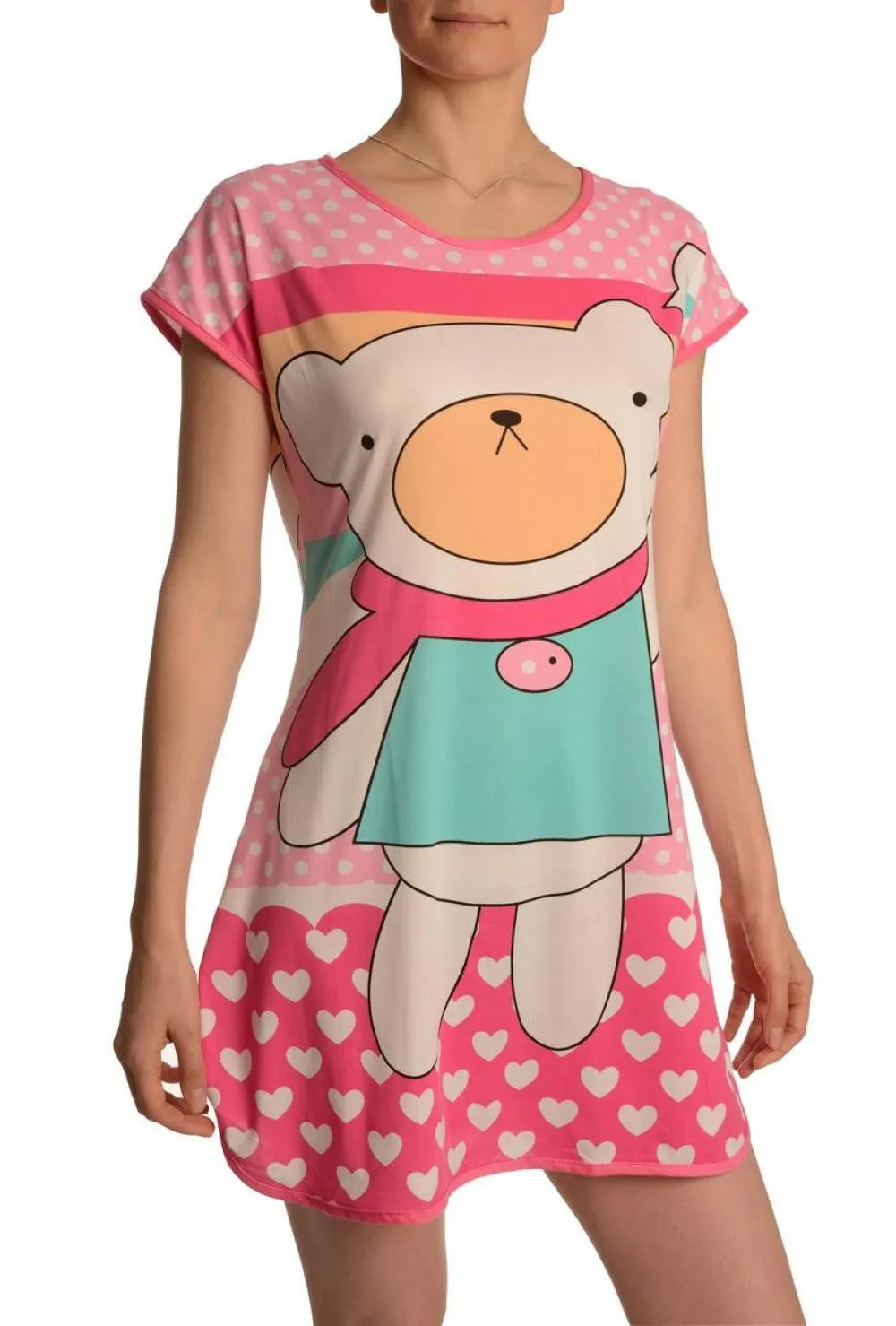 Waving Bear On Lavender Pink Lightweight Dress