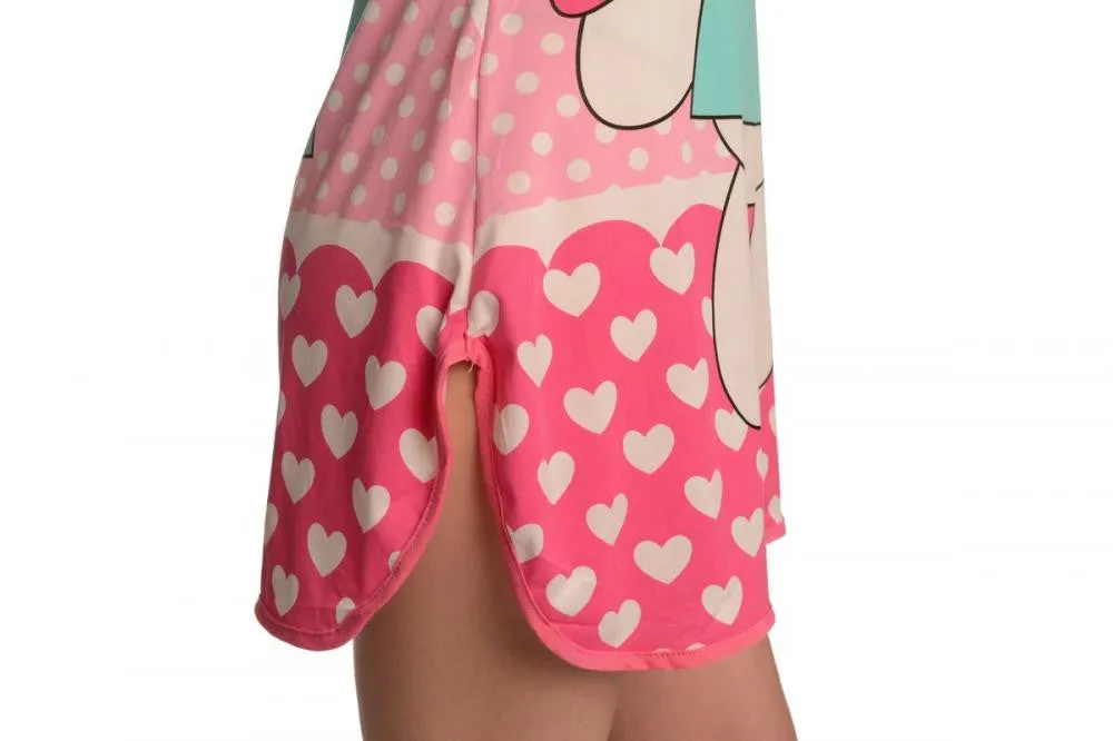 Waving Bear On Lavender Pink Lightweight Dress