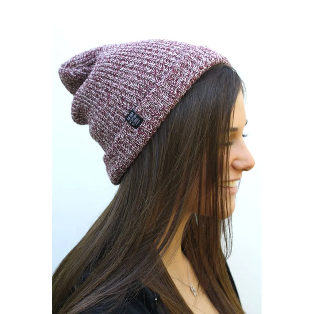 Weekend For A Close-knit Companion Label Beanie (Burgundy) Unisex Hat Men Women