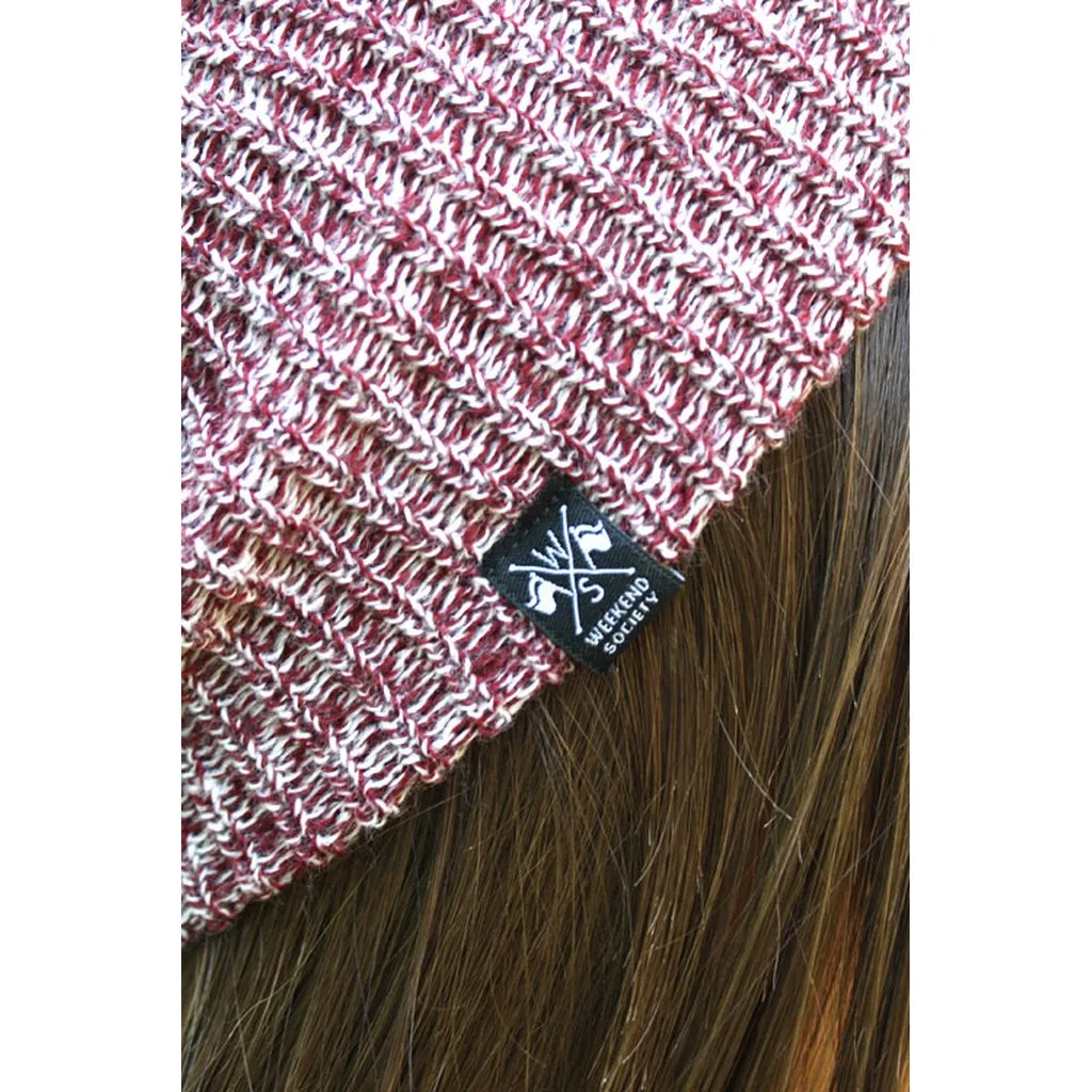 Weekend For A Close-knit Companion Label Beanie (Burgundy) Unisex Hat Men Women