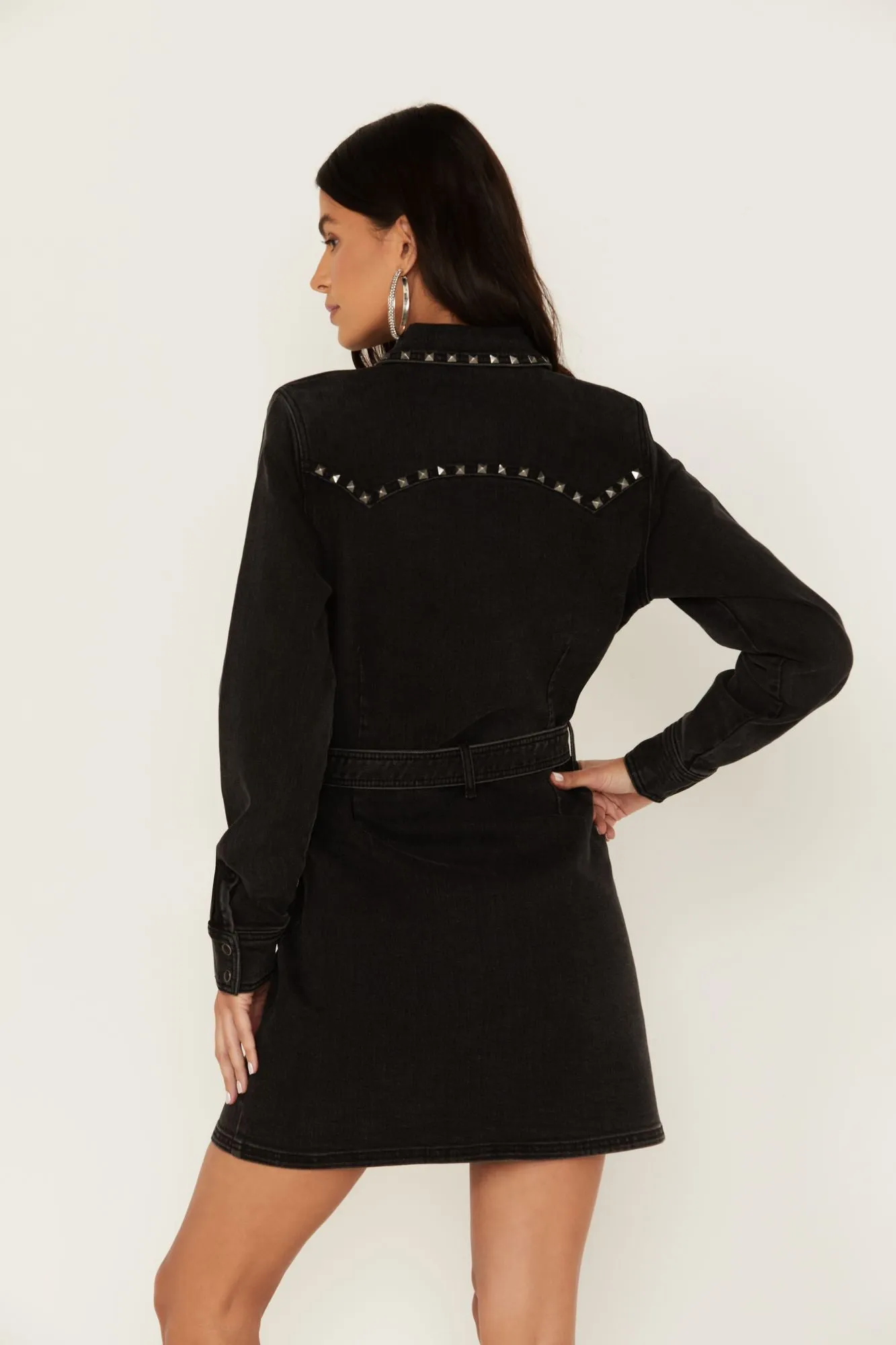 Western Denim Belt Dress