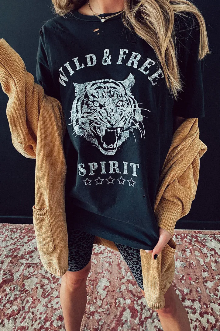 Wild & Free Spirit Distressed Tee