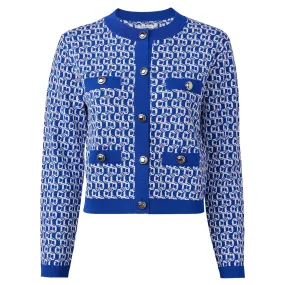 Womens Amelia Knit Cardigan Marazine Blue/Snow White - 2025