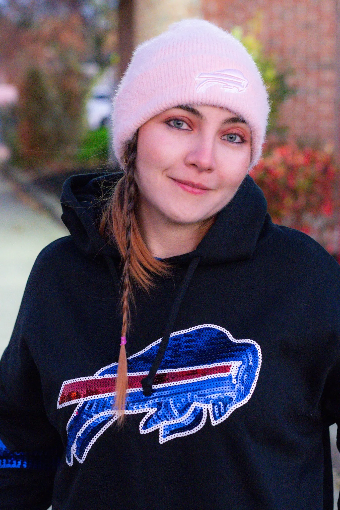 Women's New Era Bills Fuzzy Pink Knit