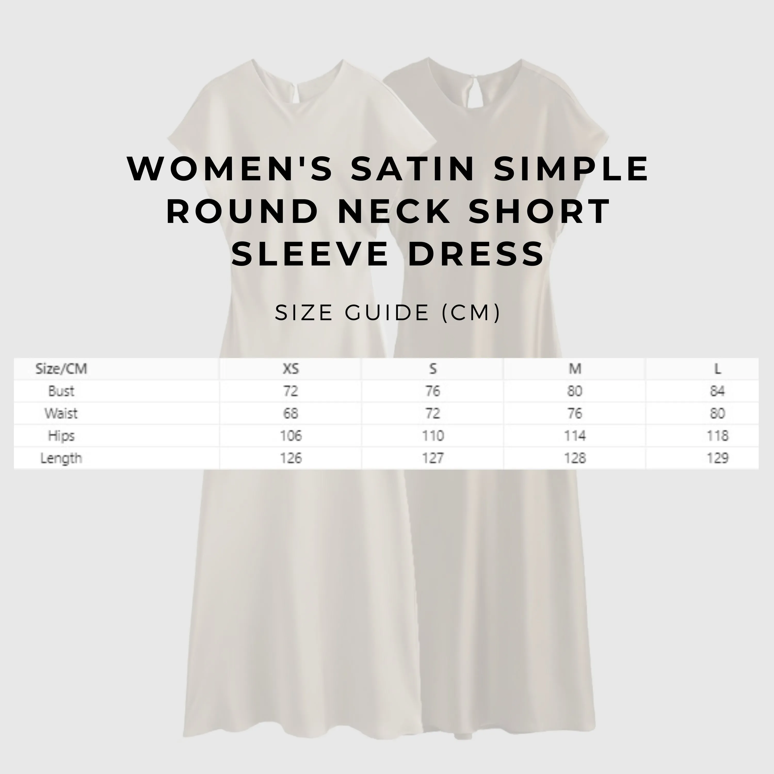 Women's Satin Simple Round Neck Short Sleeve Dress