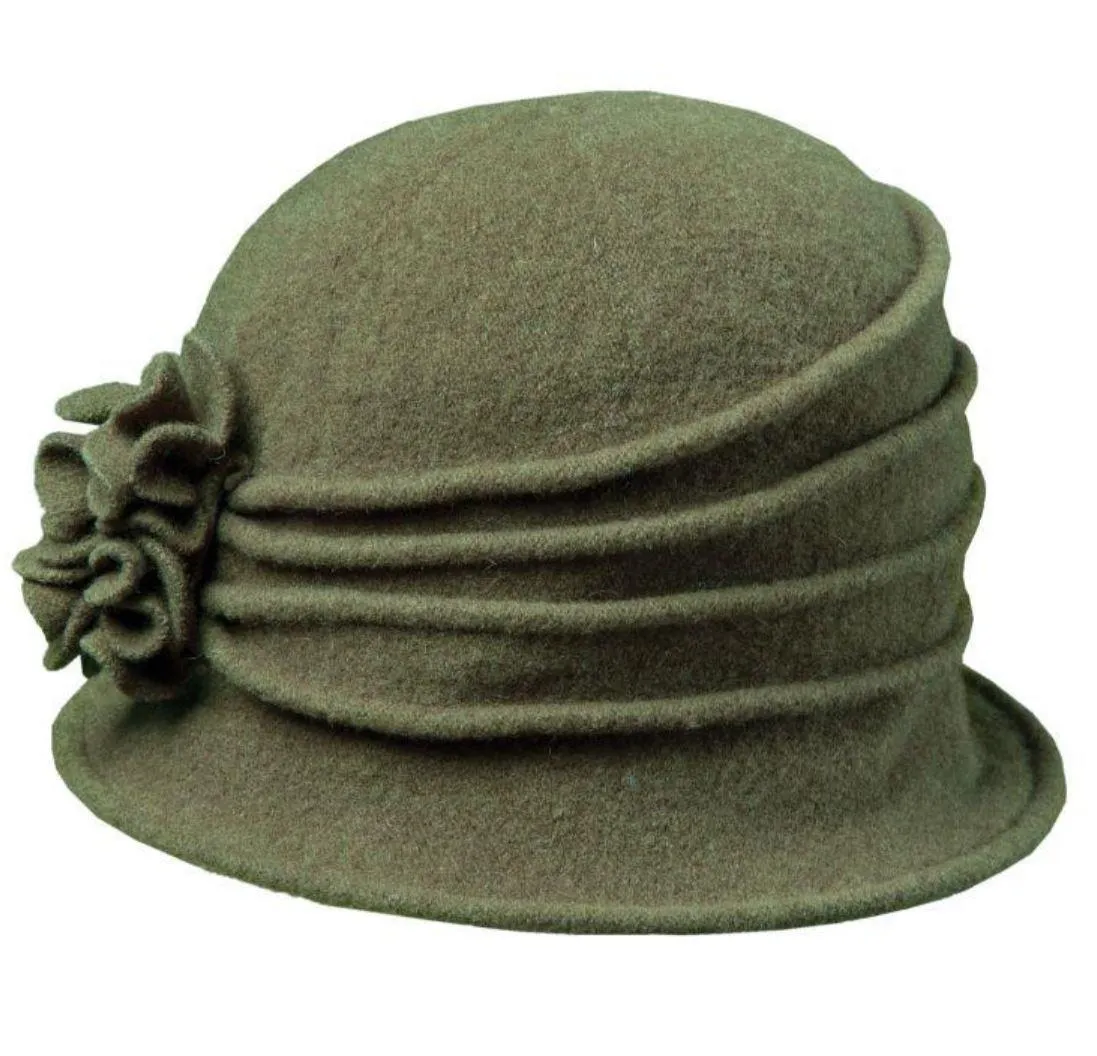 Women's Scala Knit Hat Cloche with Rosettes |Grace