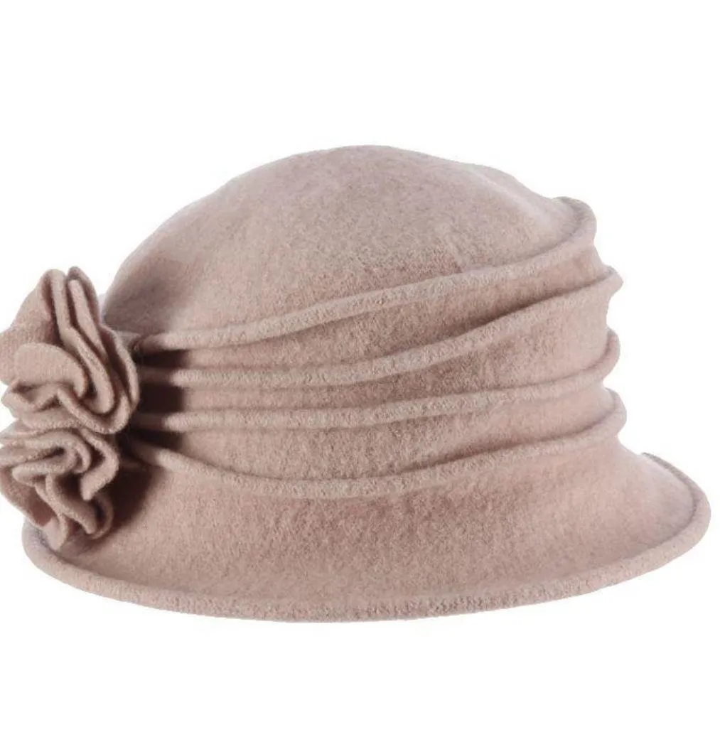 Women's Scala Knit Hat Cloche with Rosettes |Grace