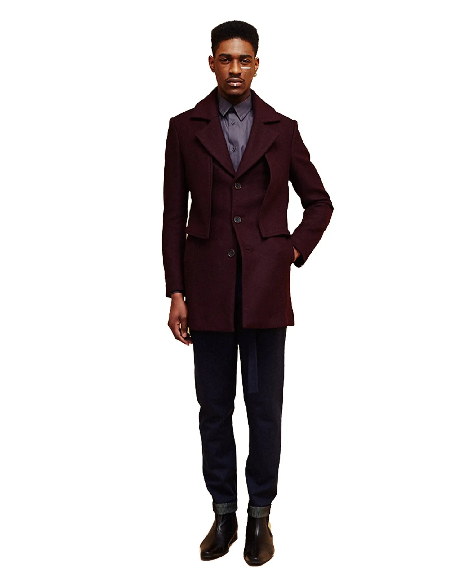 Wool Coat - Burgundy