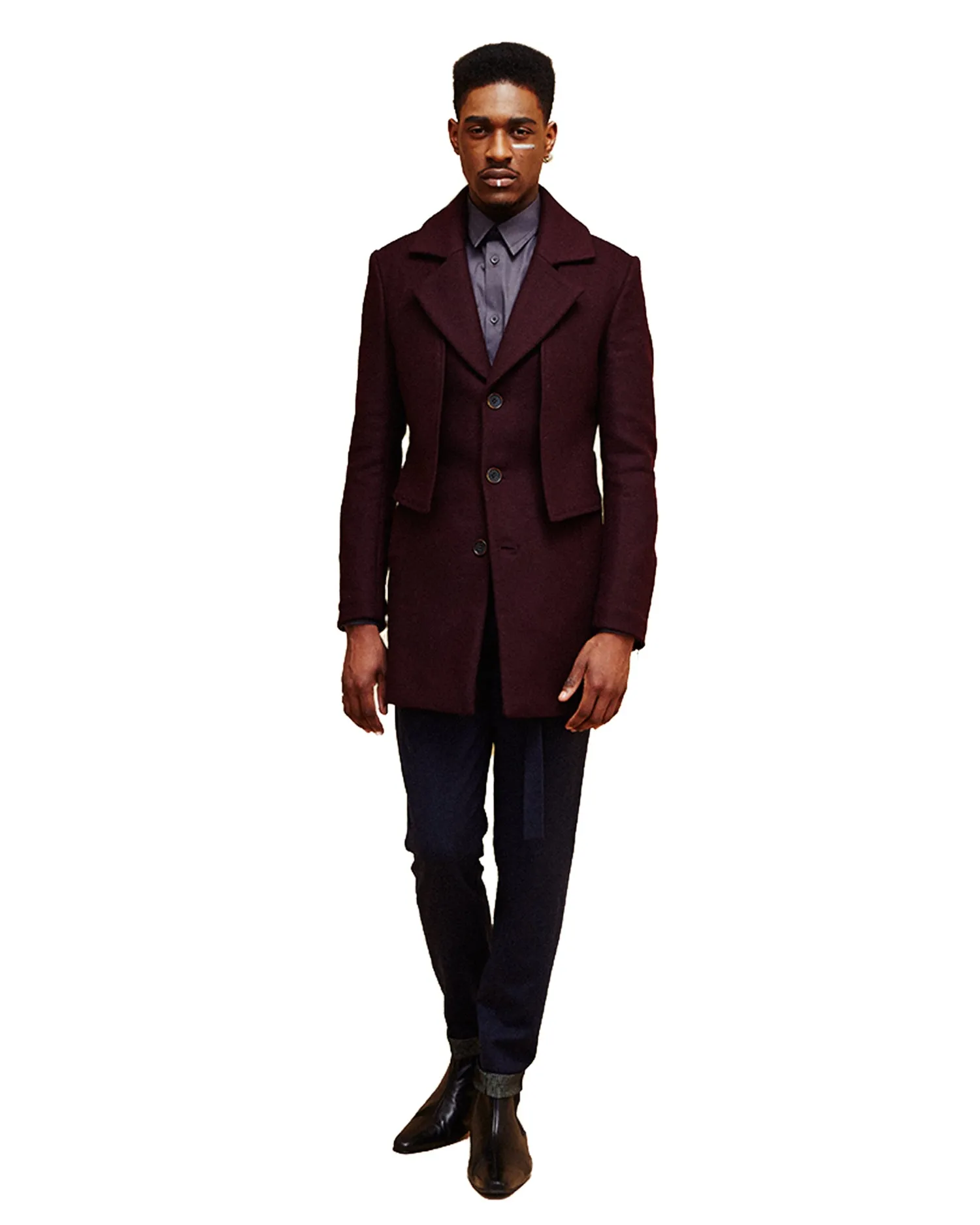 Wool Coat - Burgundy