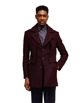 Wool Coat - Burgundy