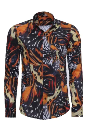 WSS Animal Patterned Long Sleeves Multicolor Men's Shirt  - Singen