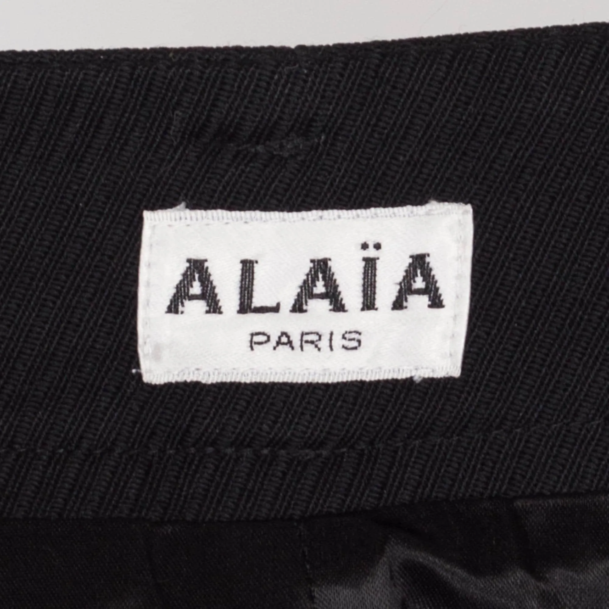 XS 90s Azzedine Alaia Paris Black Mini Pencil Skirt 24.5"