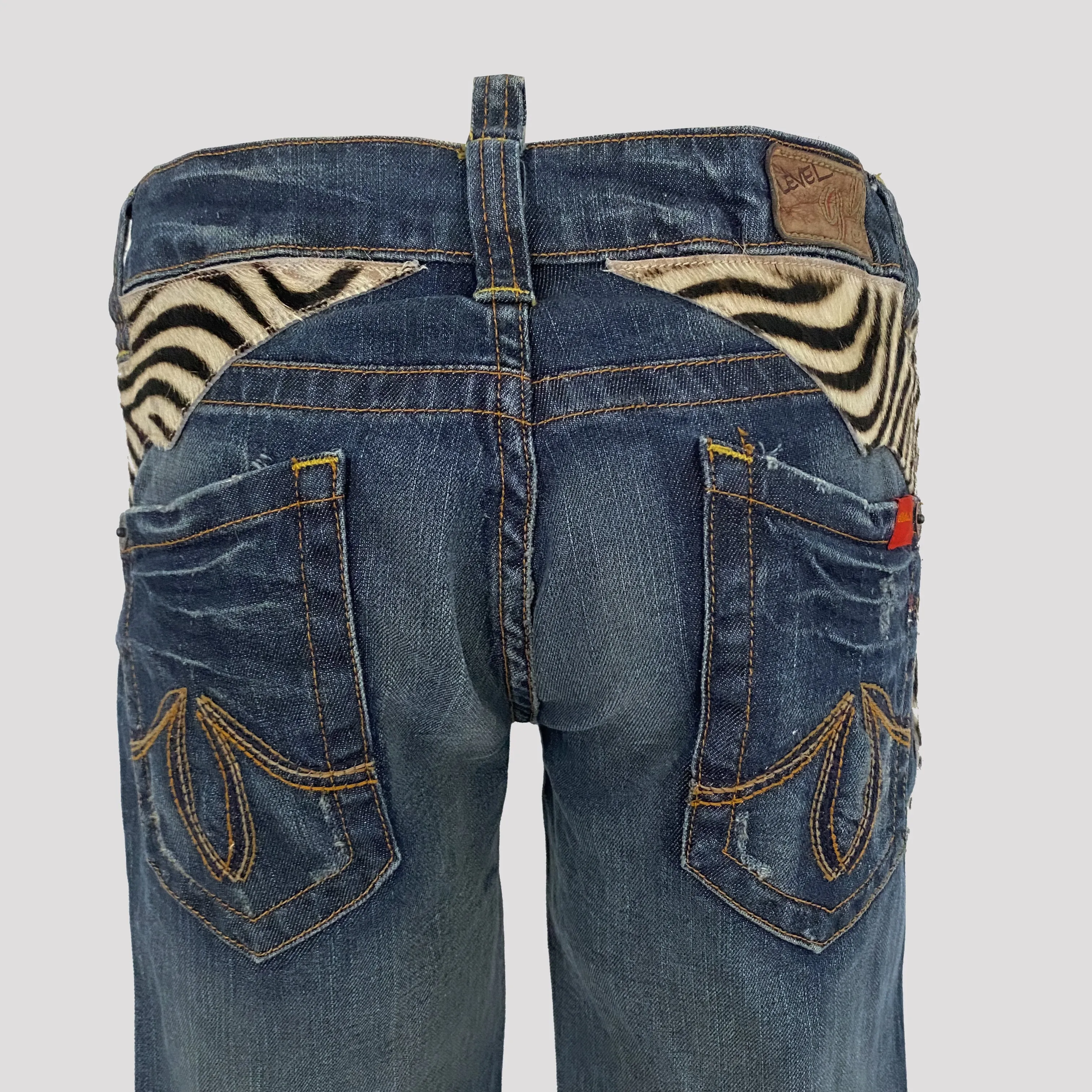 Y2K Funky Zebra Flares - Size 29